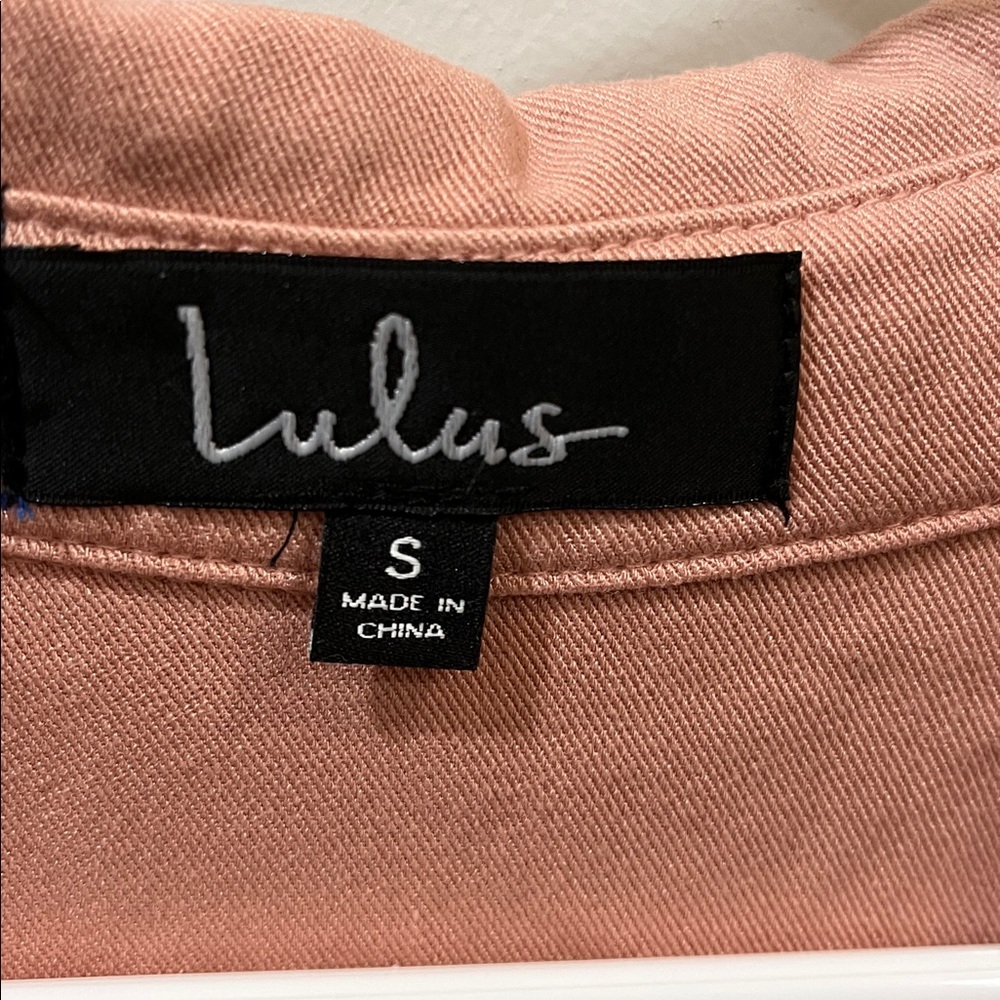 Lulus Dusty Rose Lace-Up Pocket Shirt Dress – Long Sleeve - Picture 2 of 4